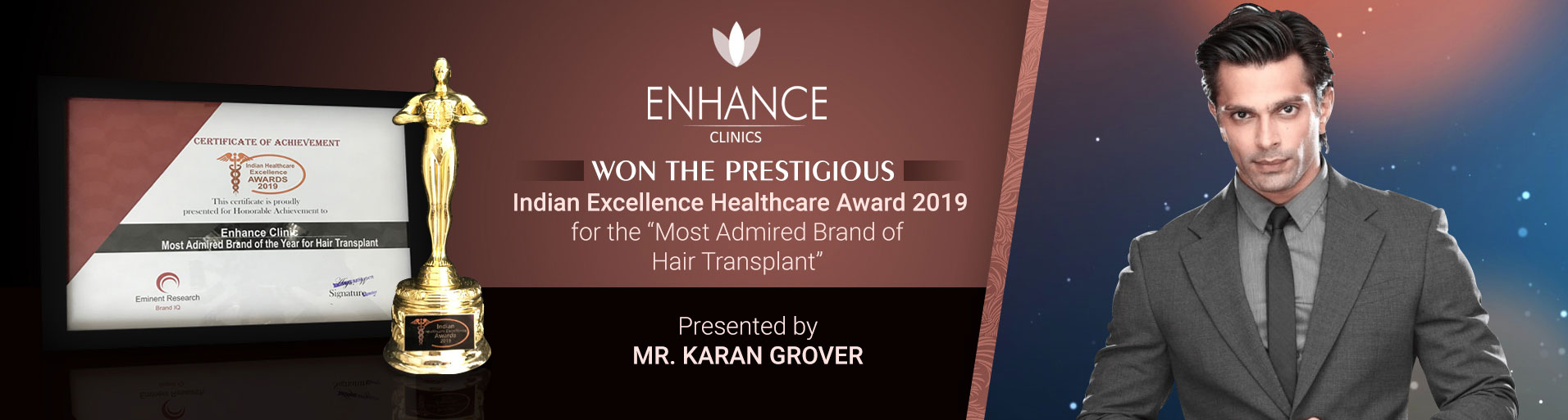 Indian Excellence Healthcare Award for Admired Brand of Hair Transplant